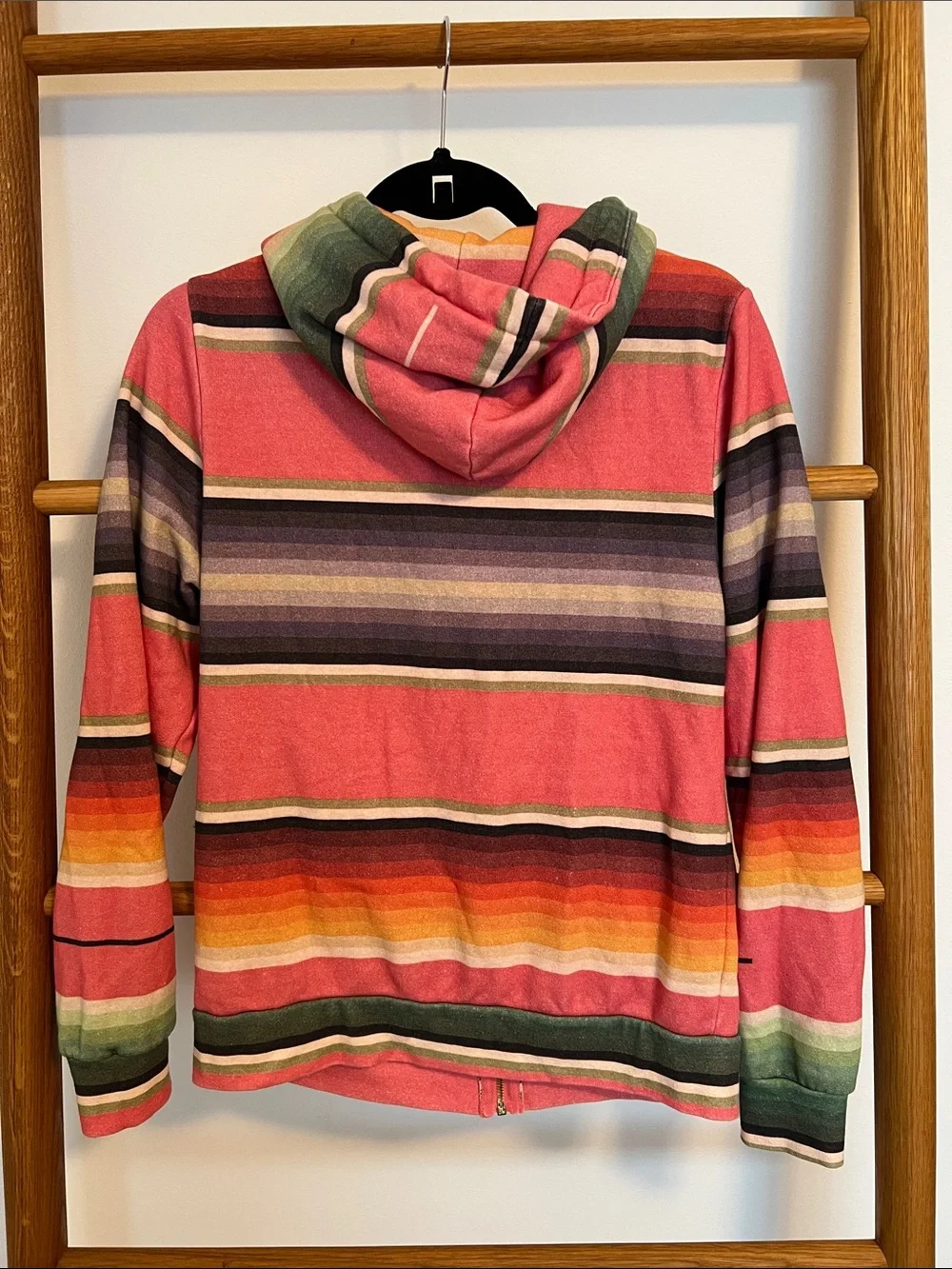 Aviator Nation Pink Serape Stripe Zip Hoodie & Sweatpants Set Bolt - Size M